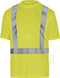 T-shirt ostrzegawczy z krótkimi rękawami z poliestru (100%), 160 g/m2, kl. 2 żółty fluo L