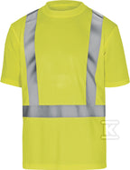 T-shirt ostrzegawczy z krótkimi rękawami z poliestru (100%), 160 g/m2, kl. 2 żółty fluo L
