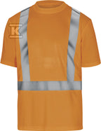 T-shirt ostrzegawczy z krótkimi rękawami z poliestru (100%), 160 g/m2, kl. 2 pomarańczowy fluo S