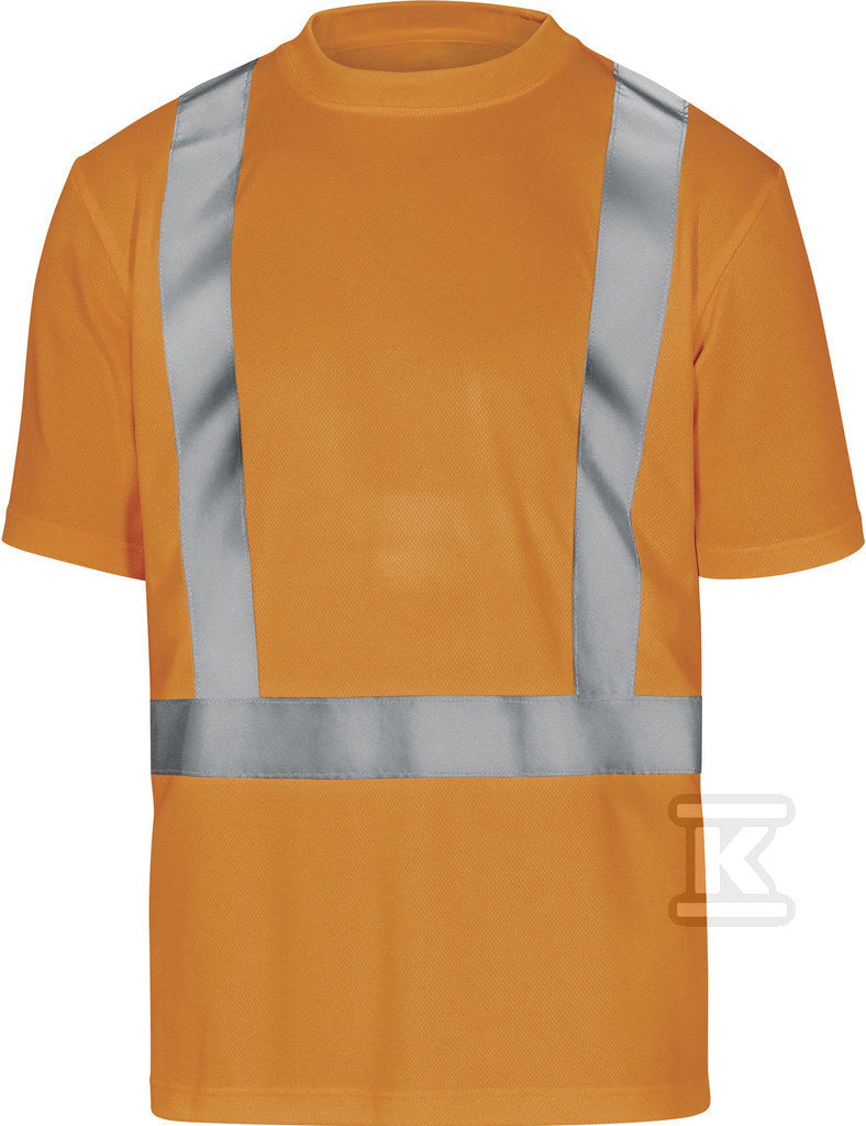 T-shirt ostrzegawczy z krótkimi rękawami z poliestru (100%), 160 g/m2, kl. 2 pomarańczowy fluo M