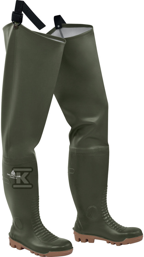 Obuwie bezpieczne wysokie z pvc khaki-beżowy 40