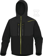 Bluza z tkaniny softshell z poliestru (96%) i elastanu (4%), 3 warstwy laminowane czarno-żółty S