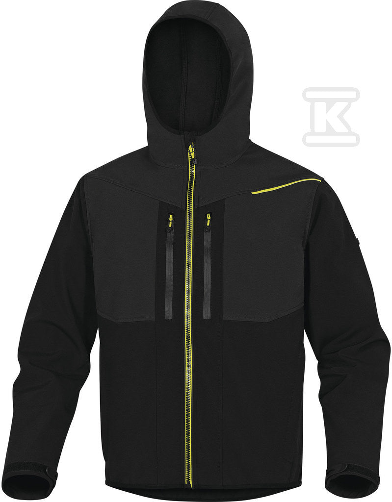 Bluza z tkaniny softshell z poliestru (96%) i elastanu (4%), 3 warstwy laminowane czarno-żółty S