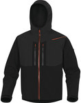 Bluza z tkaniny softshell z poliestru (96%) i elastanu (4%), 3 warstwy laminowane czarno-pomarańczowy S