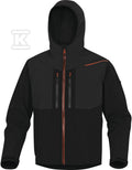 Bluza z tkaniny softshell z poliestru (96%) i elastanu (4%), 3 warstwy laminowane czarno-pomarańczowy S