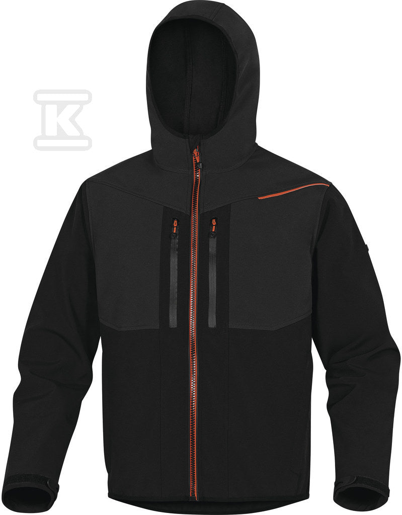 Bluza z tkaniny softshell z poliestru (96%) i elastanu (4%), 3 warstwy laminowane czarno-pomarańczowy XL