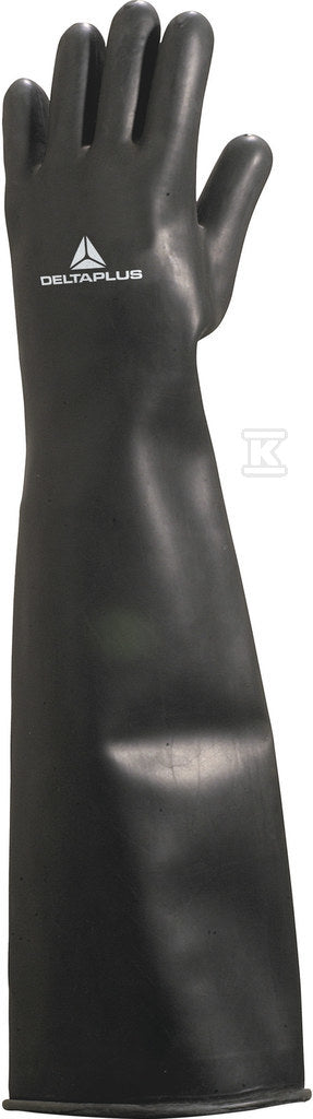 Rękawice z lateksu, chlorowane, dł. 60 cm, gr. 1,15 mm czarny 10/11