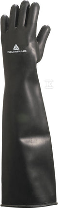Rękawice z lateksu, chlorowane, dł. 60 cm, gr. 1,15 mm czarny 10/11