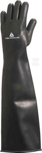 Rękawice z lateksu, chlorowane, dł. 60 cm, gr. 1,15 mm czarny 10/11