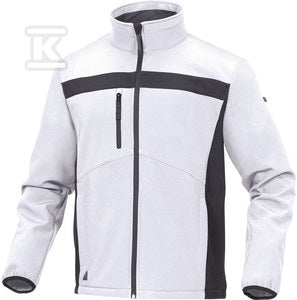 Bluza z tkaniny softshell z poliestru (96%) i elastanu (4%) biało-szary L