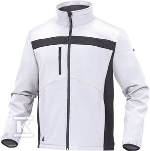 Bluza z tkaniny softshell z poliestru (96%) i elastanu (4%) biało-szary M