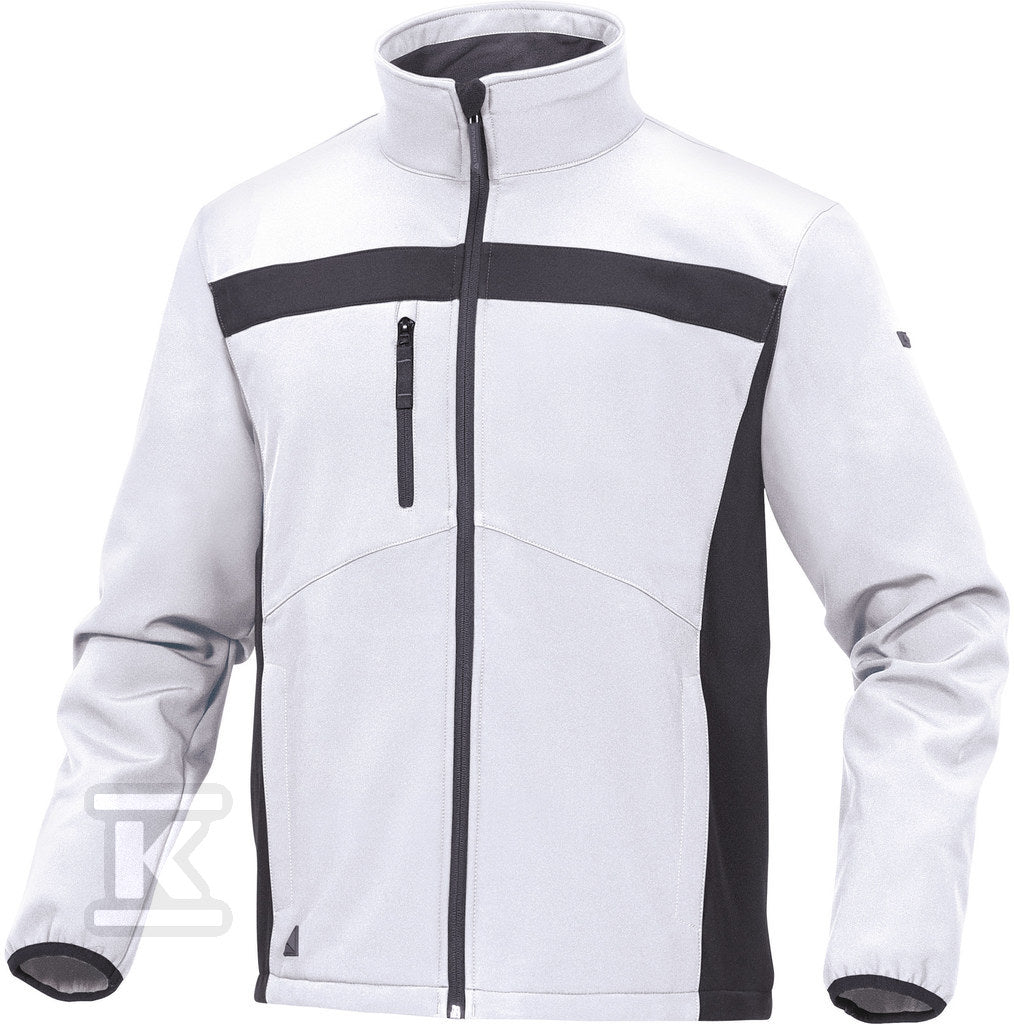 Bluza z tkaniny softshell z poliestru (96%) i elastanu (4%) biało-szary XXL