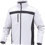 Bluza z tkaniny softshell z poliestru (96%) i elastanu (4%) biało-szary XXL