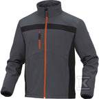 Bluza z tkaniny softshell z poliestru (96%) i elastanu (4%) szaro-pomarańczowy XL