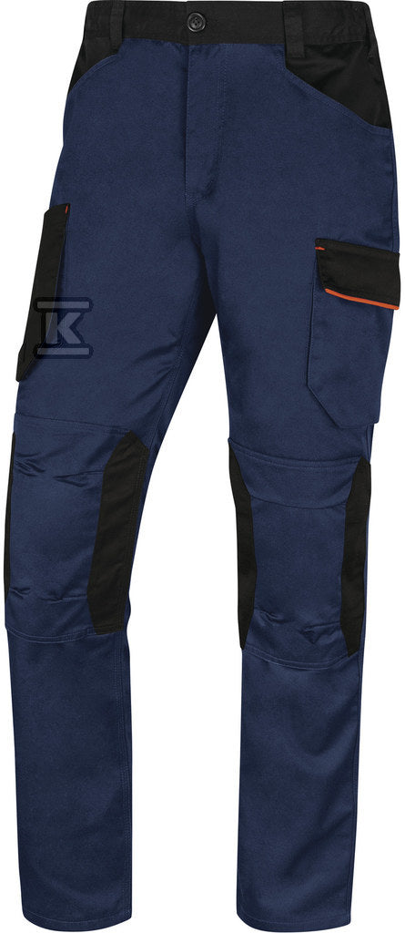 Spodnie mach 2 stretch z poliestru (63%), bawełny (34%) i elastanu (3%), 260 g/m2 granatowo-pomarańczowy M