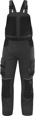 Ogrodniczki mach 5 z bawełny (60%) i poliestru (40%), 280 g/m2 szaro-czarny 3XL