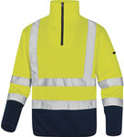 Pulower ostrzegawczy z poliestru (100%), 380 g/m2, wstawki kontrastujące z poliestru (100%) 285 g/m2, kl.2 żółty fluo-granatowy 3XL
