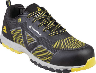 Półbuty z poliestru, podeszwa z phylonu, kauczuku i nitrylu, podnosek i wkładka kompozytowe czarno-żółty 39