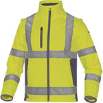 Bluza ostrzegawcza softshell z poliestru (100%), 3 warstwy laminowane, odpinane rękawy, kl. 3 żółty fluo-szary S