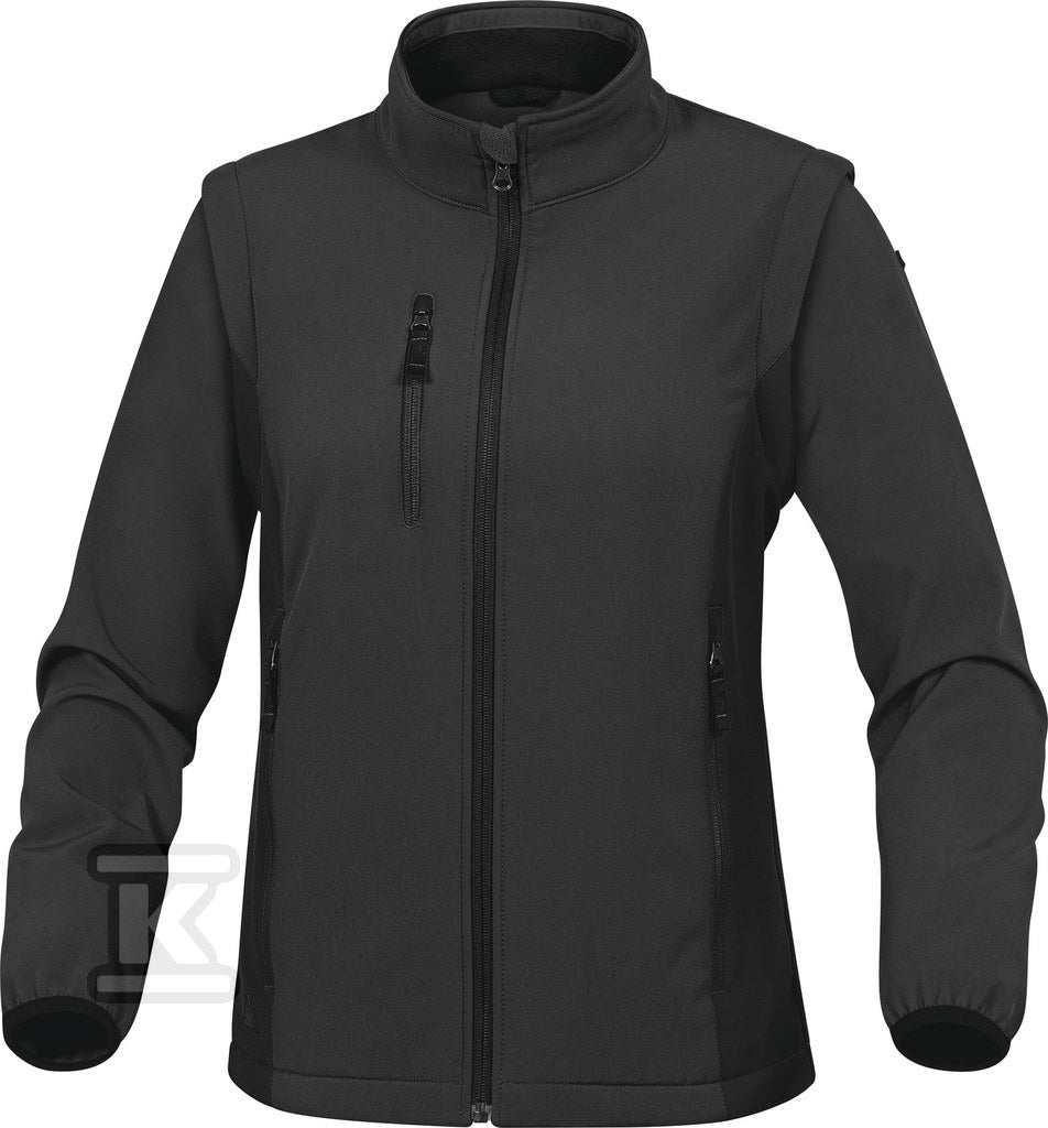 Bluza z tkaniny softshell z poliestru (96%) i elastanu (4%), odpinane rękawy szaro-czarny XXL