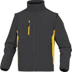 Bluza z tkaniny softshell z poliestru (96%) i elastanu (4%), odpinane rękawy szaro-żółty XL