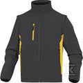 Bluza z tkaniny softshell z poliestru (96%) i elastanu (4%), odpinane rękawy szaro-żółty XL