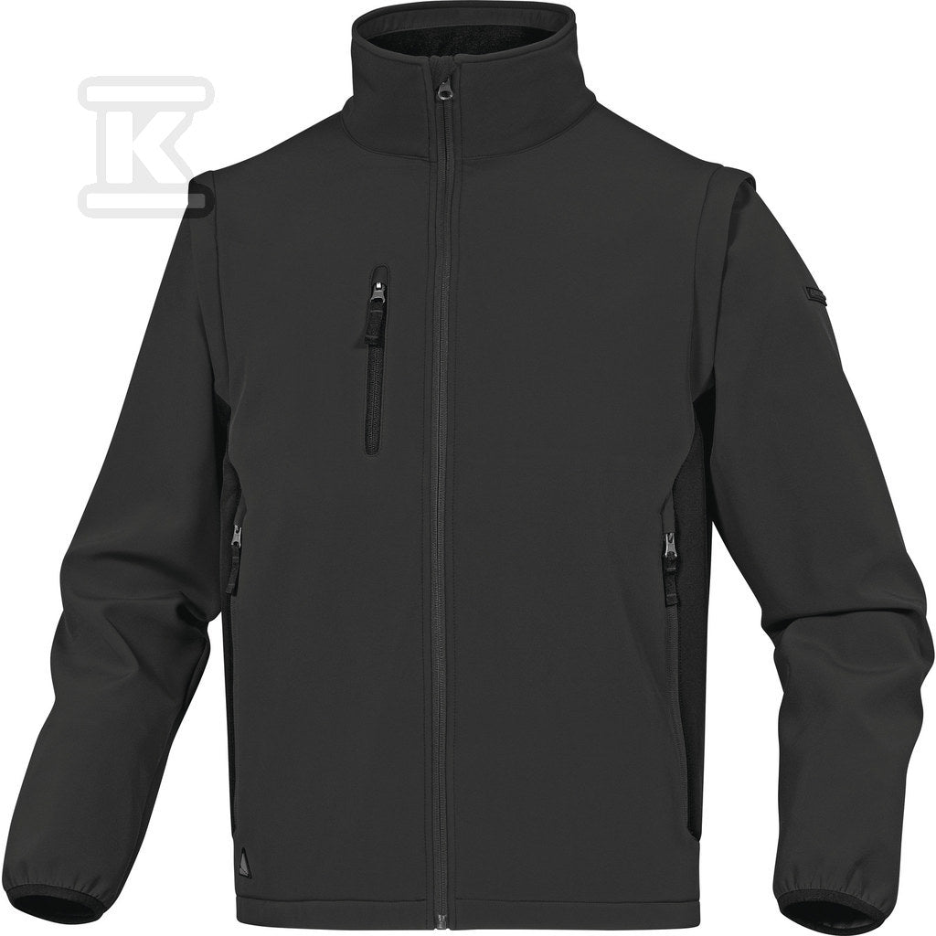 Bluza z tkaniny softshell z poliestru (96%) i elastanu (4%), odpinane rękawy szaro-czarny S