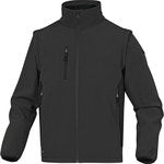 Bluza z tkaniny softshell z poliestru (96%) i elastanu (4%), odpinane rękawy szaro-czarny L