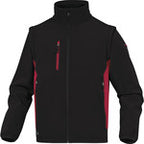 Bluza z tkaniny softshell z poliestru (96%) i elastanu (4%), odpinane rękawy czarno-czerwony M