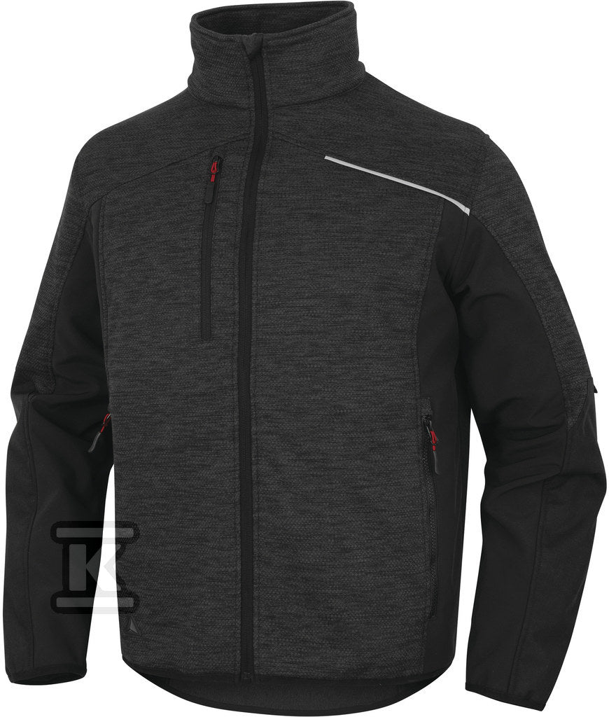 Bluza z siatki poliestrowej softshell, z poliestru (94%) i elastanu (6%) szaro-czarny 3XL