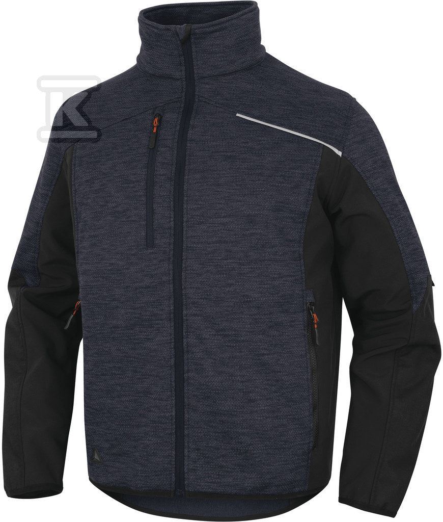 Bluza z siatki poliestrowej softshell, z poliestru (94%) i elastanu (6%) granatowo-czarny L