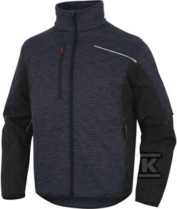 Bluza z siatki poliestrowej softshell, z poliestru (94%) i elastanu (6%) granatowo-czarny S