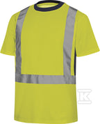 T-shirt ostrzegawczy z bawełny (55%) i poliesteru (45%), 150 g/m2, kl. 2 żółty fluo L