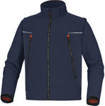 Bluza softshell 2 w 1 z poliestru i elastanu, 3 warstwy laminowane granatowo-pomarańczowy 3XL