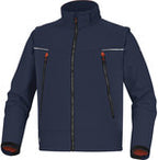 Bluza softshell 2 w 1 z poliestru i elastanu, 3 warstwy laminowane granatowo-pomarańczowy 3XL
