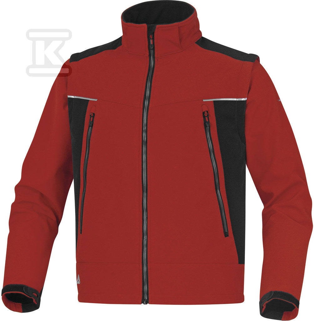 Bluza softshell 2 w 1 z poliestru i elastanu, 3 warstwy laminowane czerwono-czarny XL