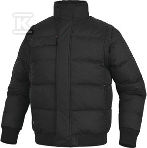 Wiatrówka pikowana z poliamidu powlekanego pu, odpinane rękawy czarny 3XL