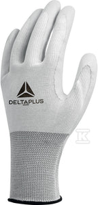 Rękawica dziana z poliamidu - strona chwytna z nitrylu biało-szary 9