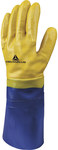 Rękawice całkowicie powlekane nitrylem na wkładzie z dżerseju, podwójna powłoka niebiesko-żółty 9