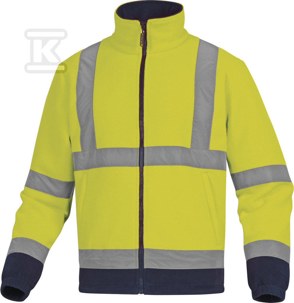 Bluza polarowa ostrzegawcza z poliestru 280 g/m2 - kl. 2 żółty fluo-granatowy M