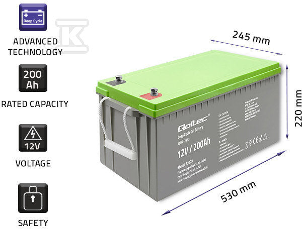 Akumulator żelowy Deep Cycle 12V 200Ah