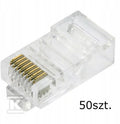 Wtyk RJ 45 Cat5e bezbarwny 8p8c UTP, drut (50 szt.)