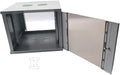 Szafa wisząca 19" 6U/400mm drzwi przeszklone otwierane boki RAL 9005