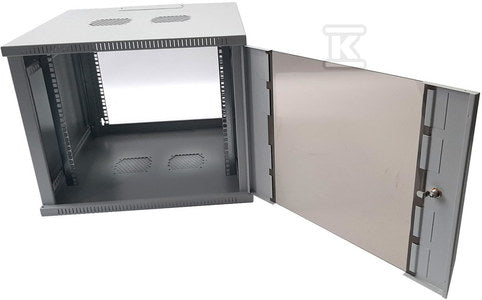 Szafa wisząca 19" 18U/600mm drzwi pełne , otwierane boki RAL 9005