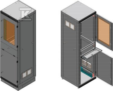 Obudowa przemysłowa na komputer z półką na klawiaturę i mysz 42U 600x600 WR IP 54 RAL 7035