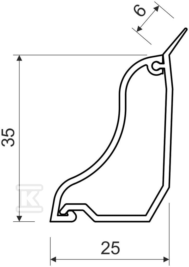 LISTWA PRZYŚCIENNA LP 35 I1 (2m/20m/560m) BRZOZA R