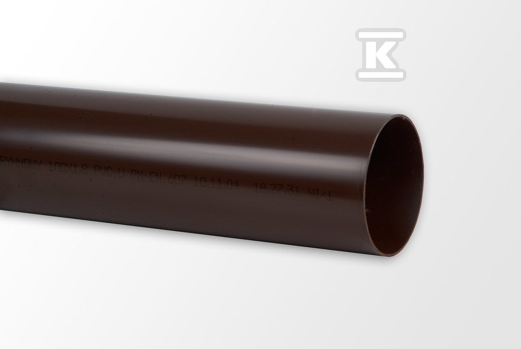 Rura spustowa PVC 75x4000 bezkielichowa, kolor brązowy RAL8017, system rynnowy "Karolina"