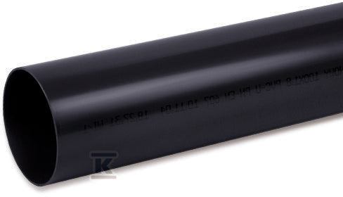 Rura spustowa PVC 100x3000 bezkielichowa, kolor czarny RAL9017, system rynnowy "Karolina"