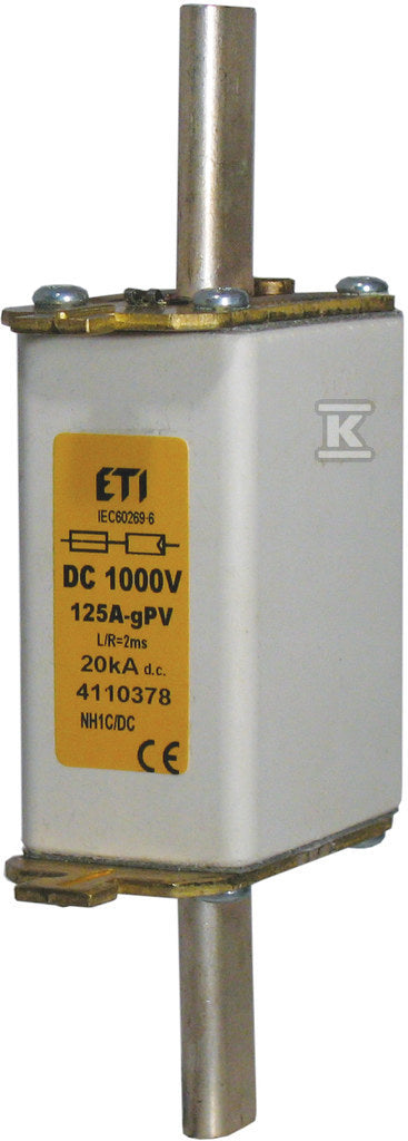 Wkładka topikowa 0 DC - 1000V (do stos. w podst. bezp. PK0 DC) M0 GPV 100A/1000V DC