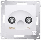 Simon 54 Gniazdo TV-DATA. Dwa porty wyjściowe typu "F" (moduł). Częstotliwość dla wejścia 5-1000 MHz, biały